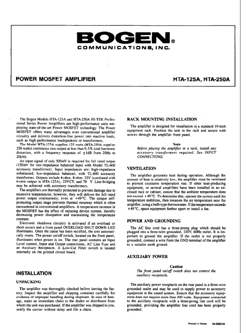Bogen HTA125A User manual