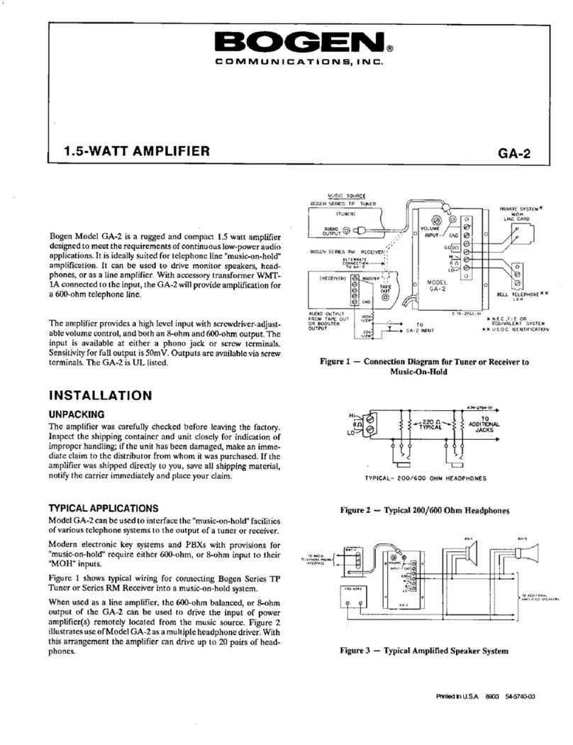 Bogen GA2 User manual Bogen GA2 User manual