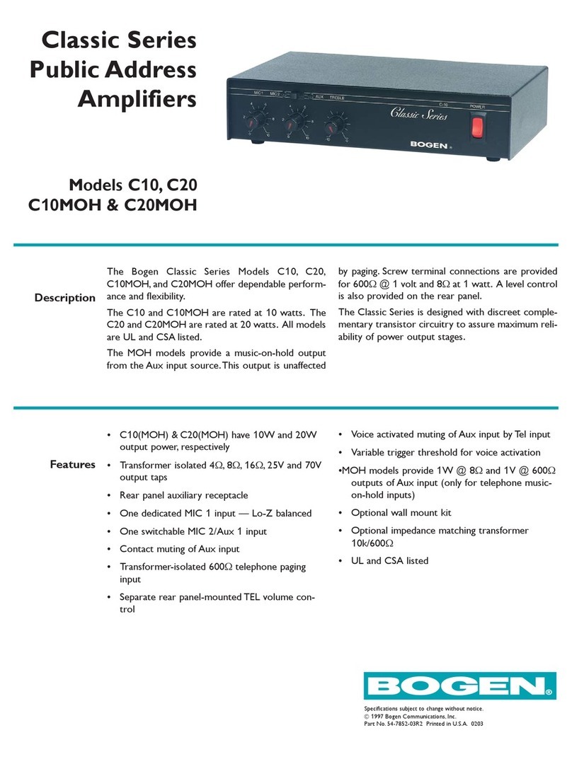 Bogen C10 Technical specifications