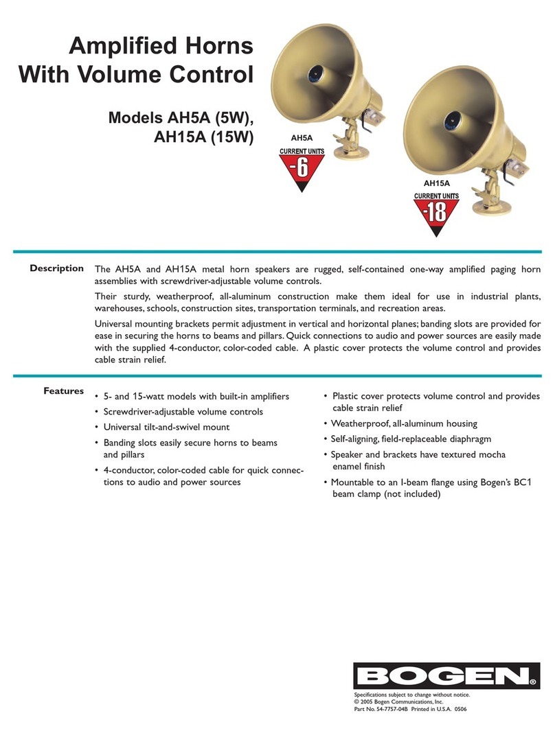Bogen AH15A Technical specifications