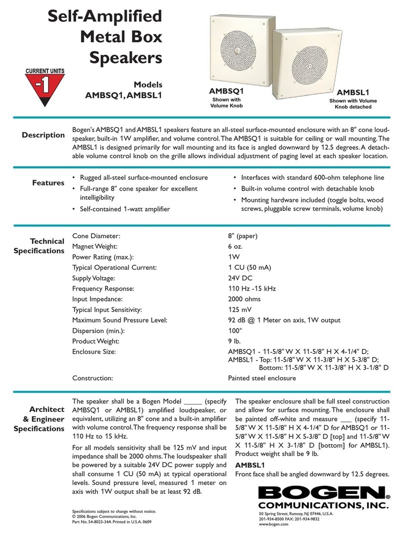 Bogen AMBSL1 Technical specifications