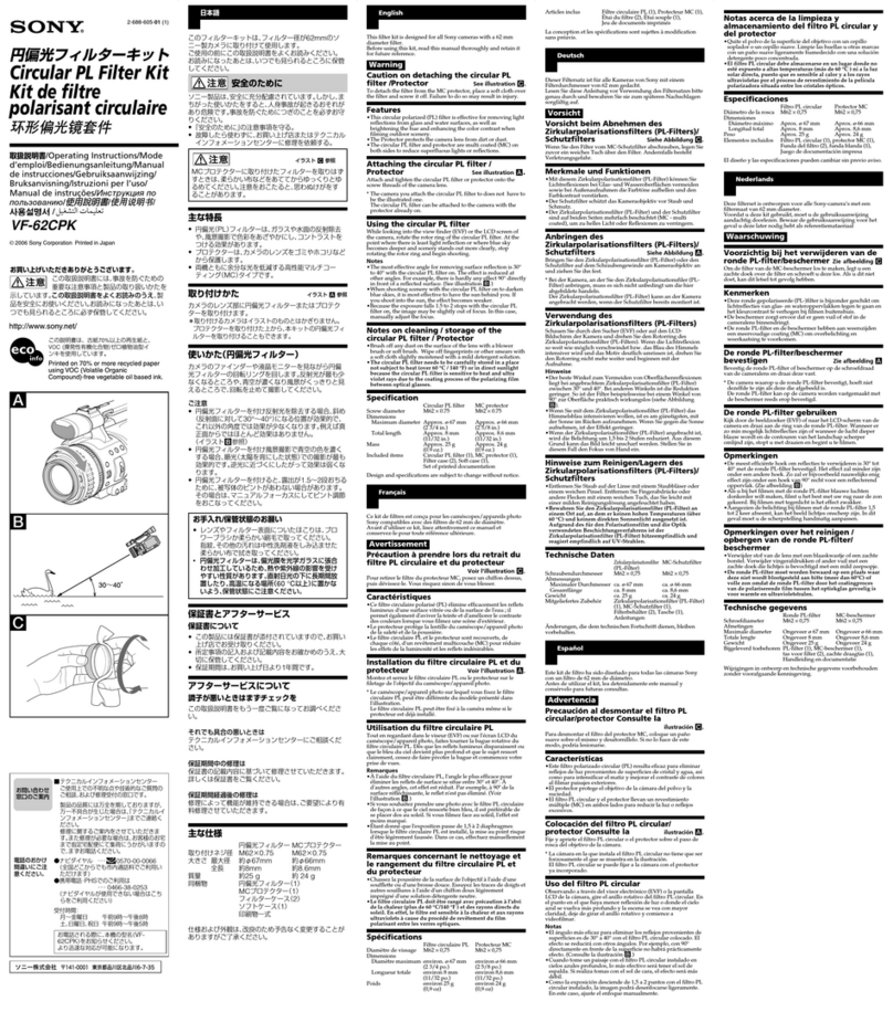 Sony VF-62CPK operating instructions Sony VF-62CPK operating instructions