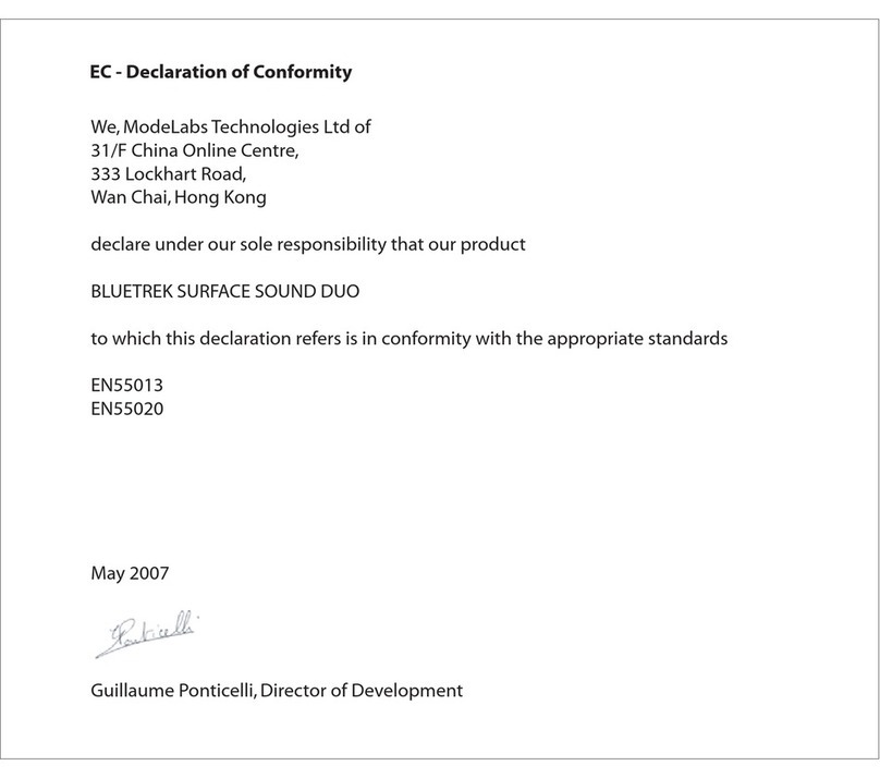 BlueTrek Surface Sound Duo User manual