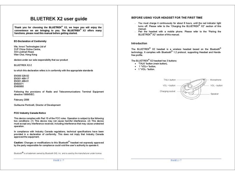 BlueTrek X2 User manual BlueTrek X2 User manual