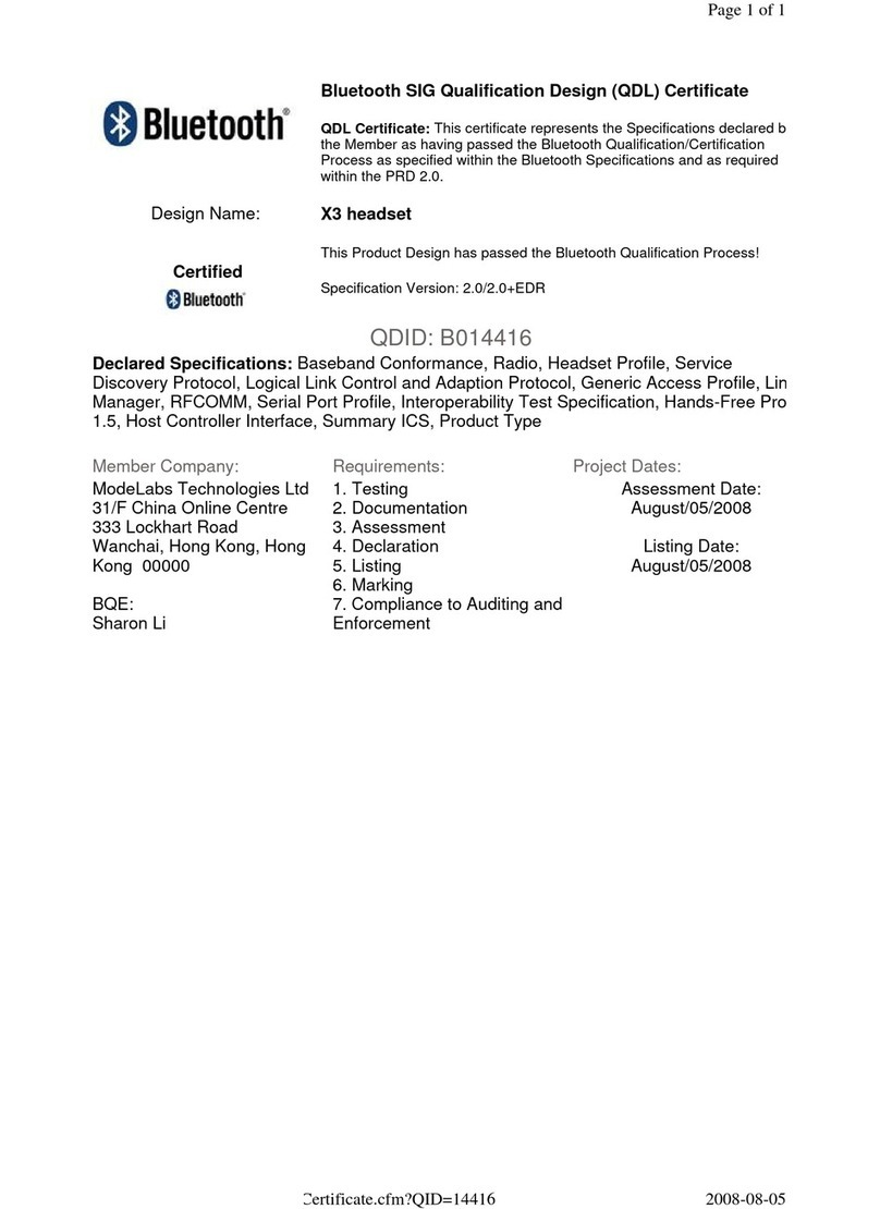 BlueTrek X3 User manual