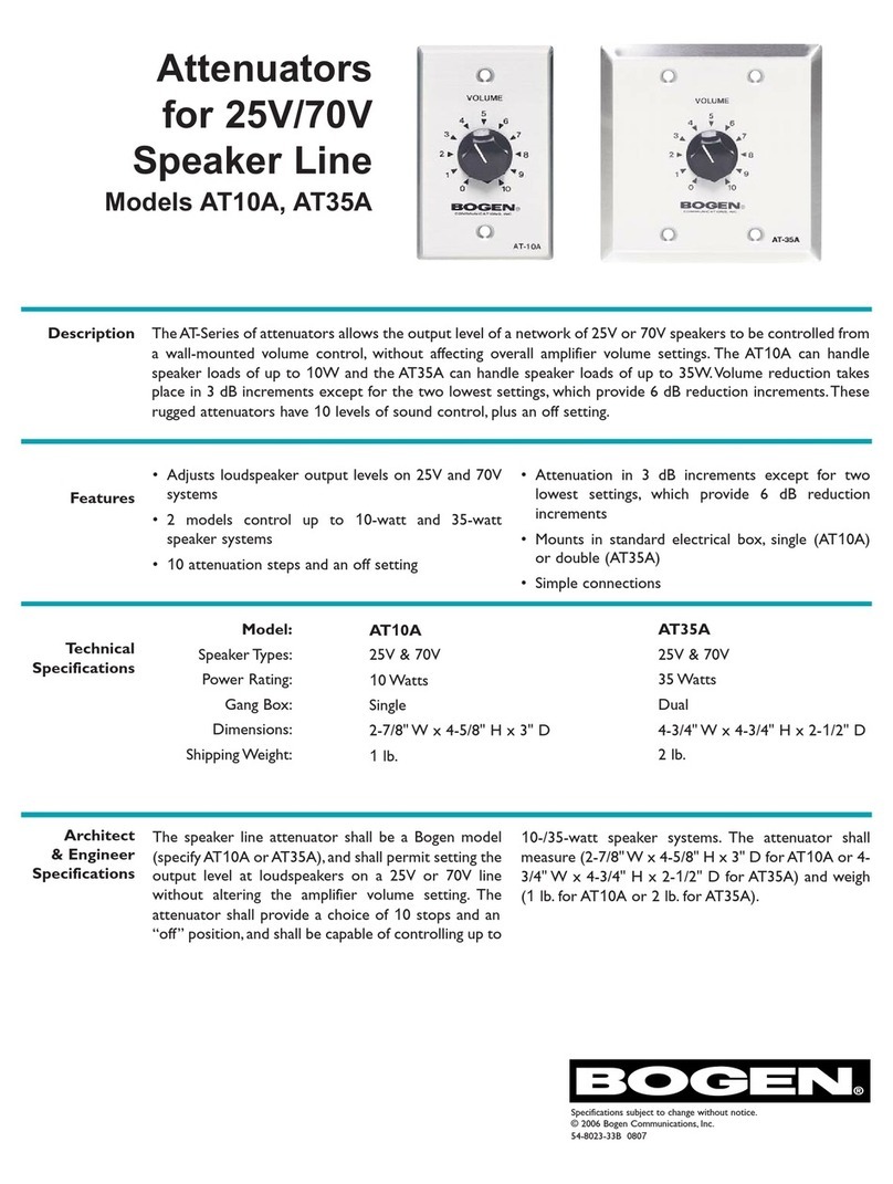 Bogen AT10A User manual