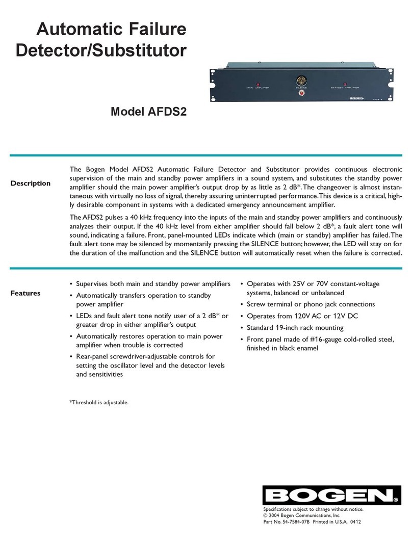 Bogen AFDS2 Specifications Bogen AFDS2 Specifications