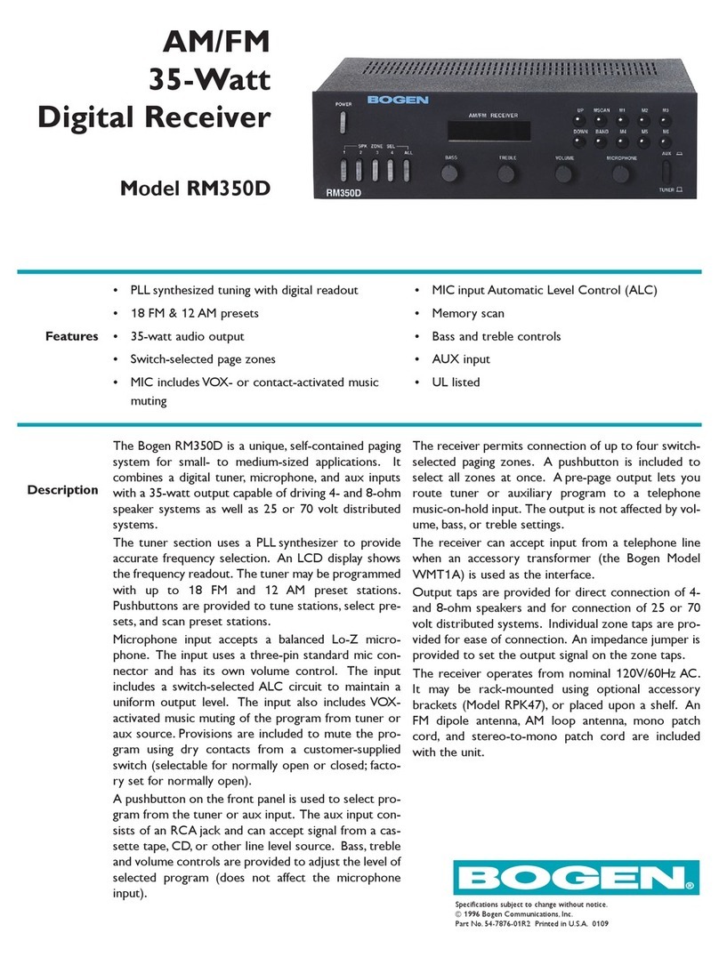 Bogen RM-350D Specifications