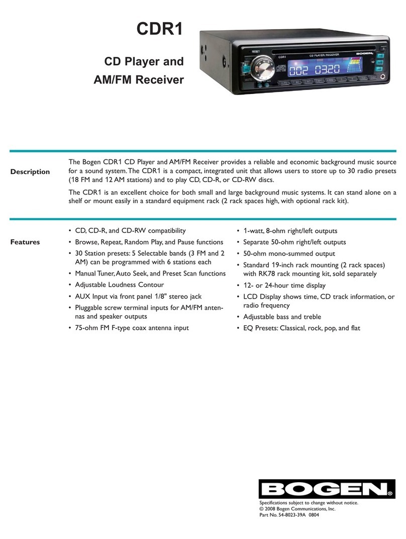 Bogen CDR1 User manual