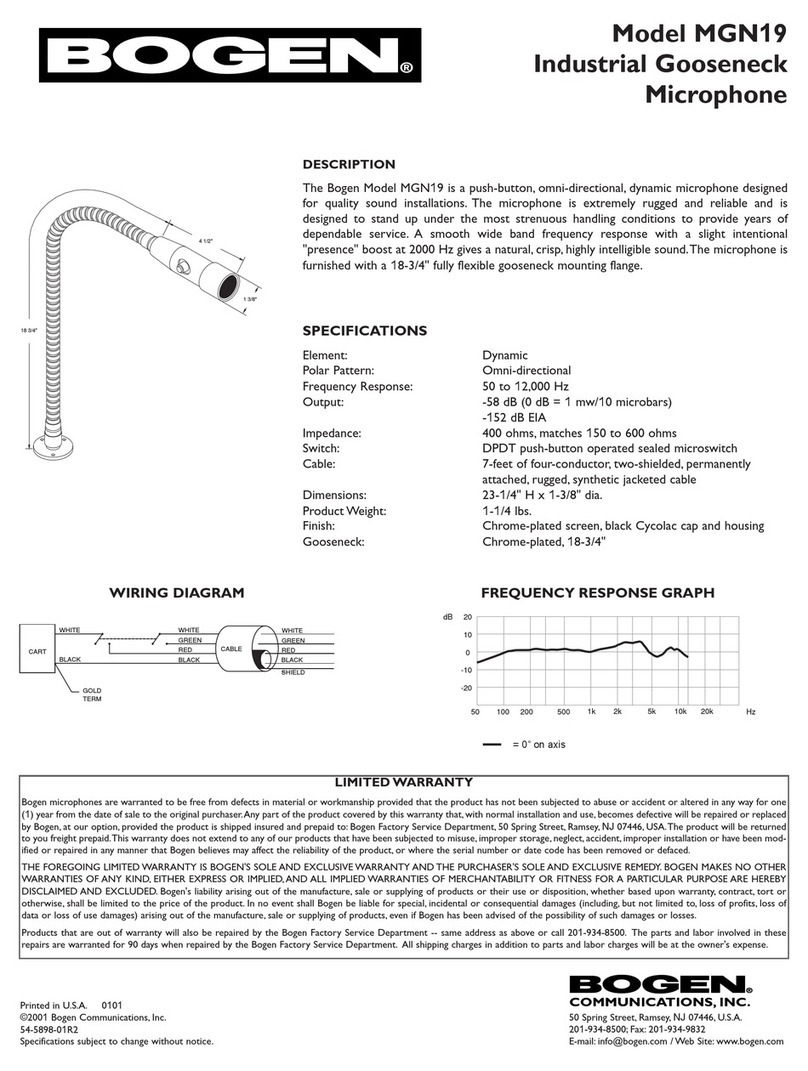 Bogen MGN19 Specifications