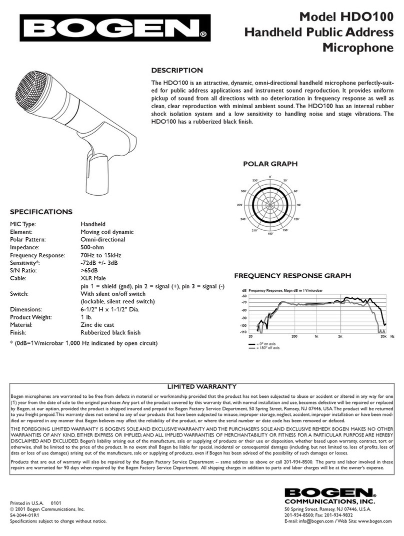 Bogen HDO100 User manual
