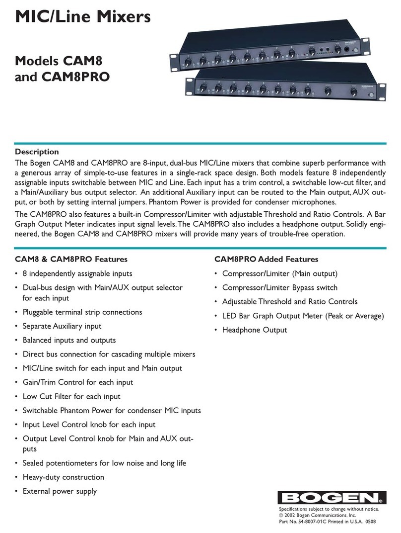 Bogen CAM8 User manual