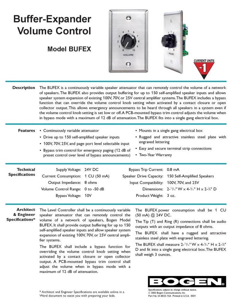 Bogen BUFEX Specifications