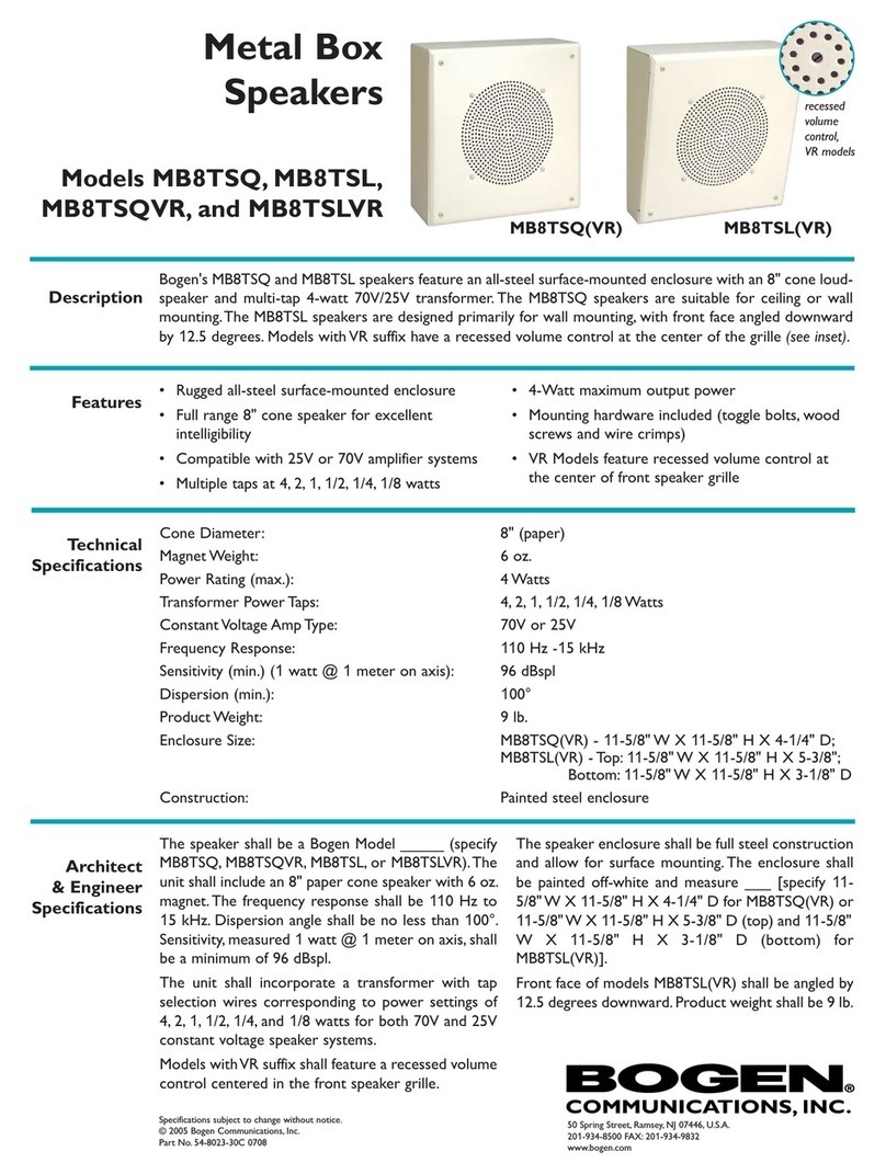 Bogen MB8TSL Technical specifications