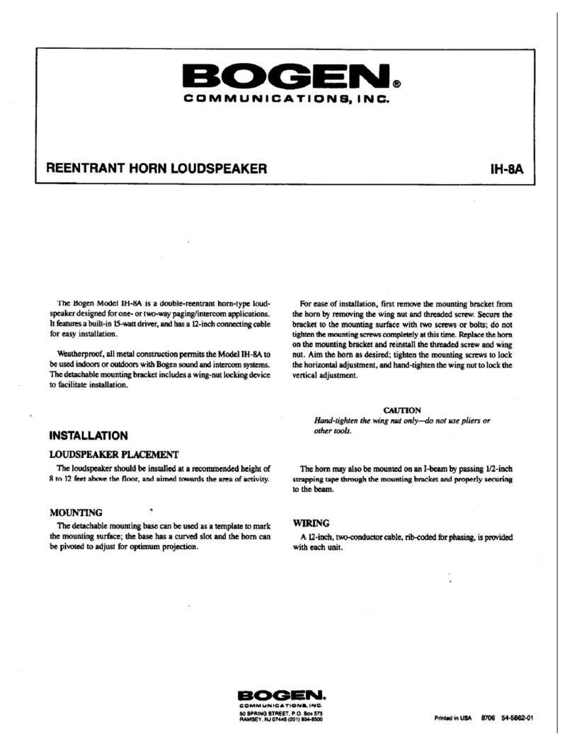 Bogen IH-8A User manual