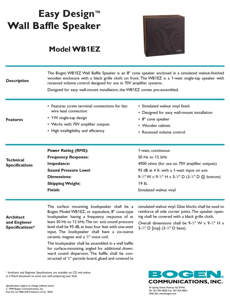 Bogen Easy Design WB1EZ User manual Bogen Easy Design WB1EZ User manual