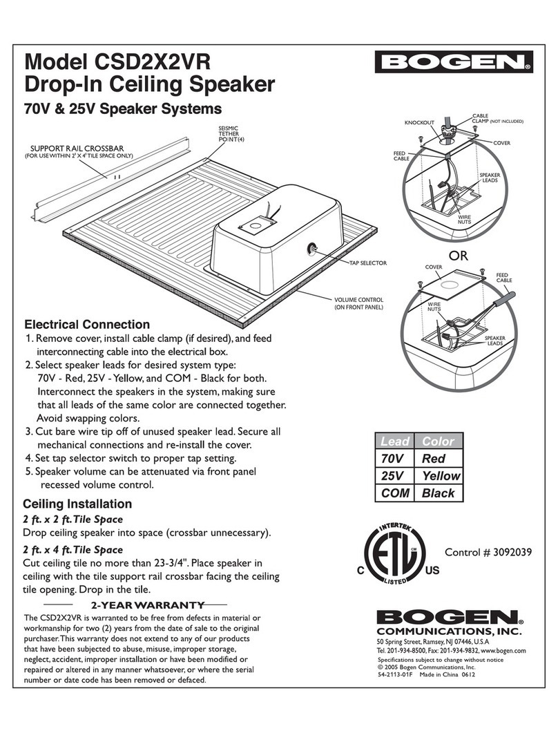 Bogen CSD2X2VR User manual