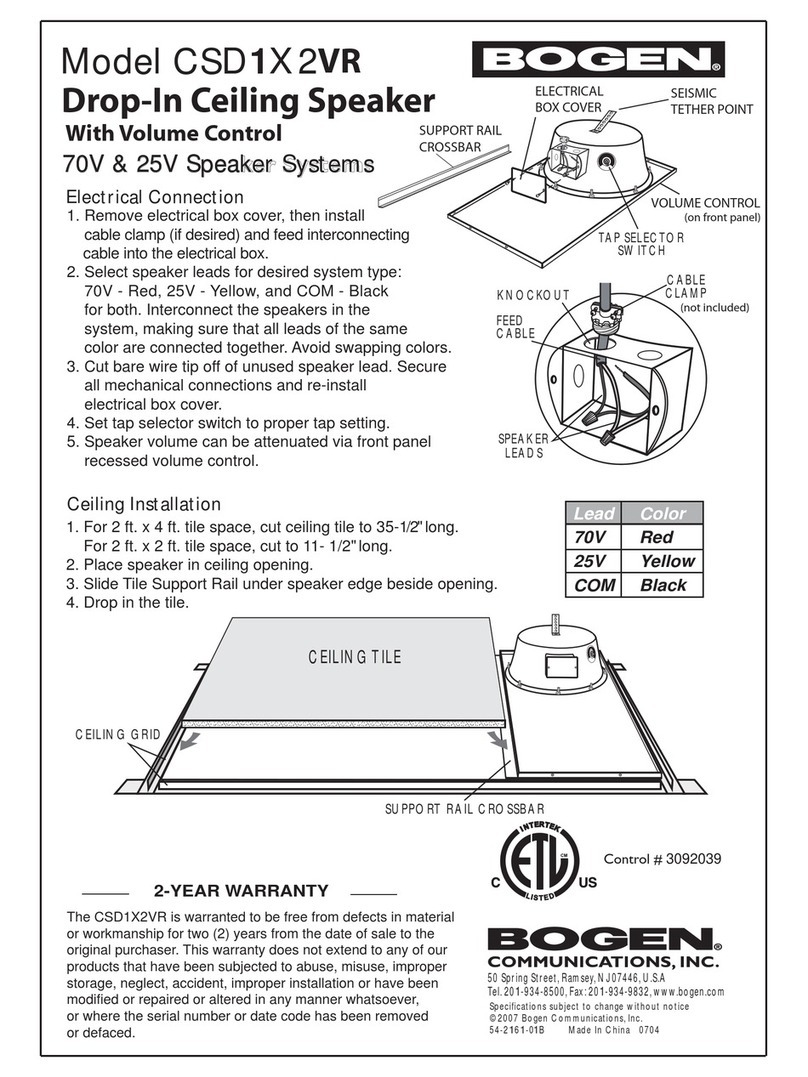 Bogen CSD1X2VR User manual