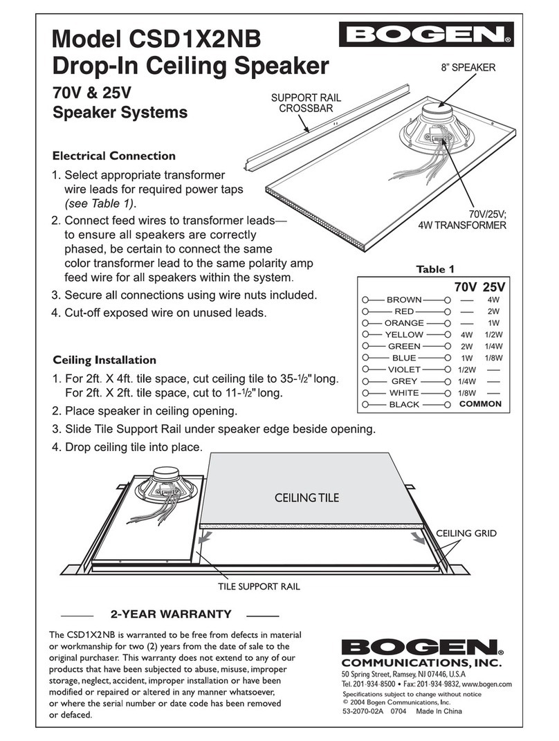 Bogen CSD1X2NBVR User manual Bogen CSD1X2NBVR User manual