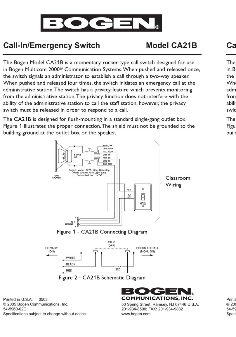 Bogen CA21B Specifications