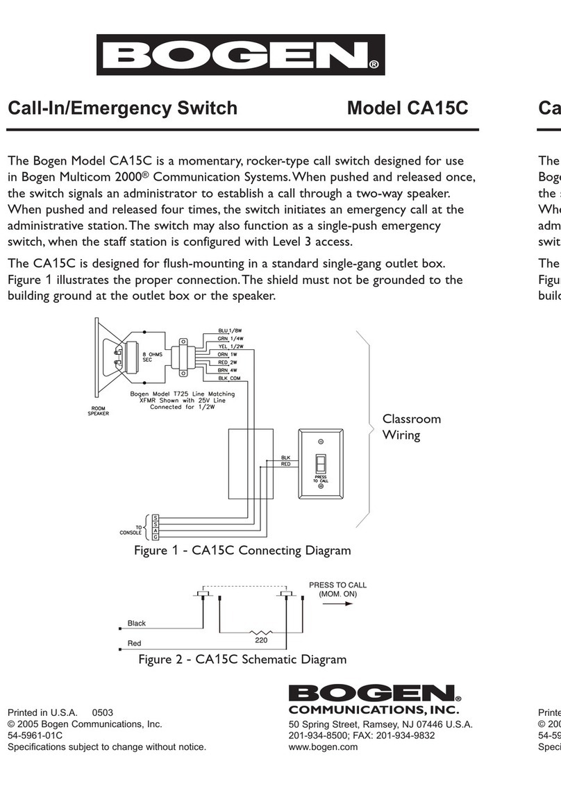 Bogen CA15C Specifications