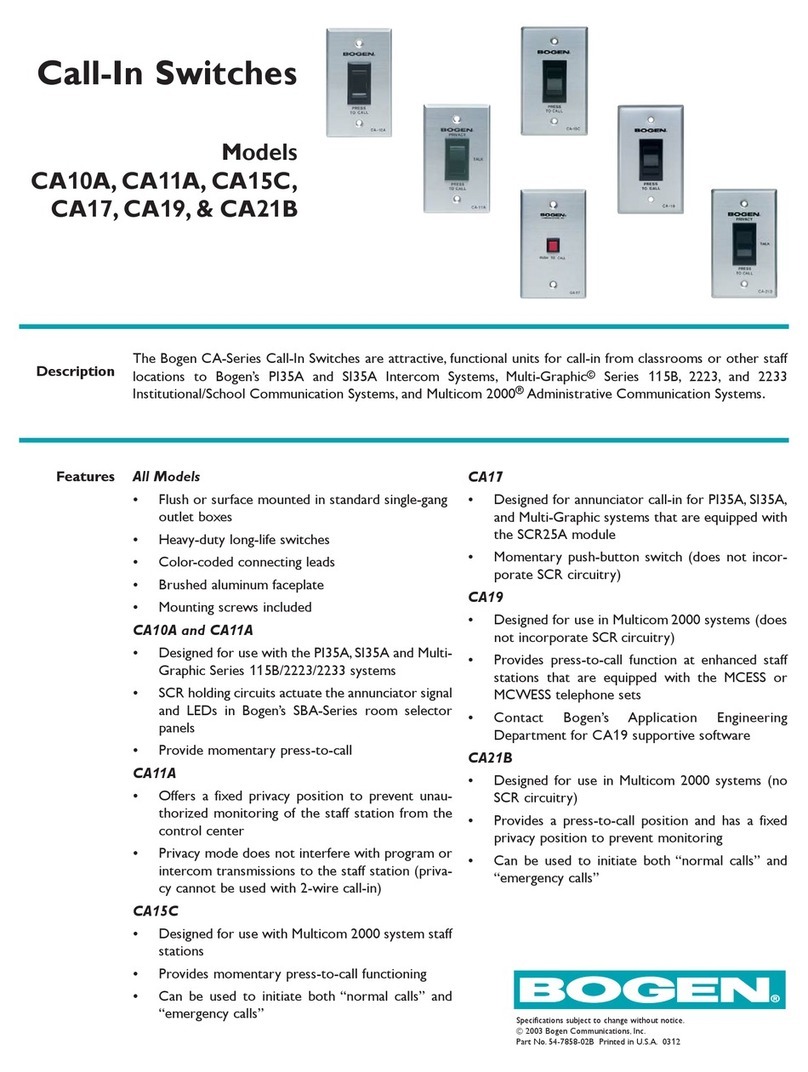 Bogen CA10A Specifications
