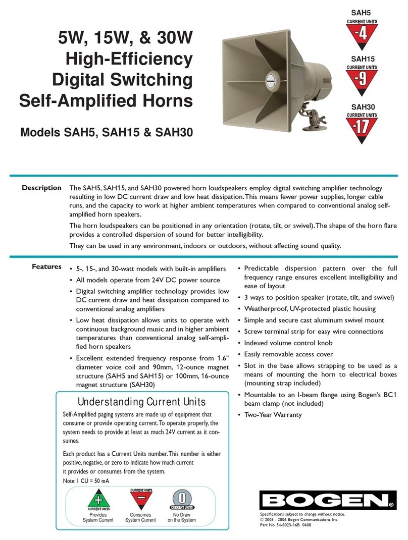 Bogen SAH15 Technical specifications
