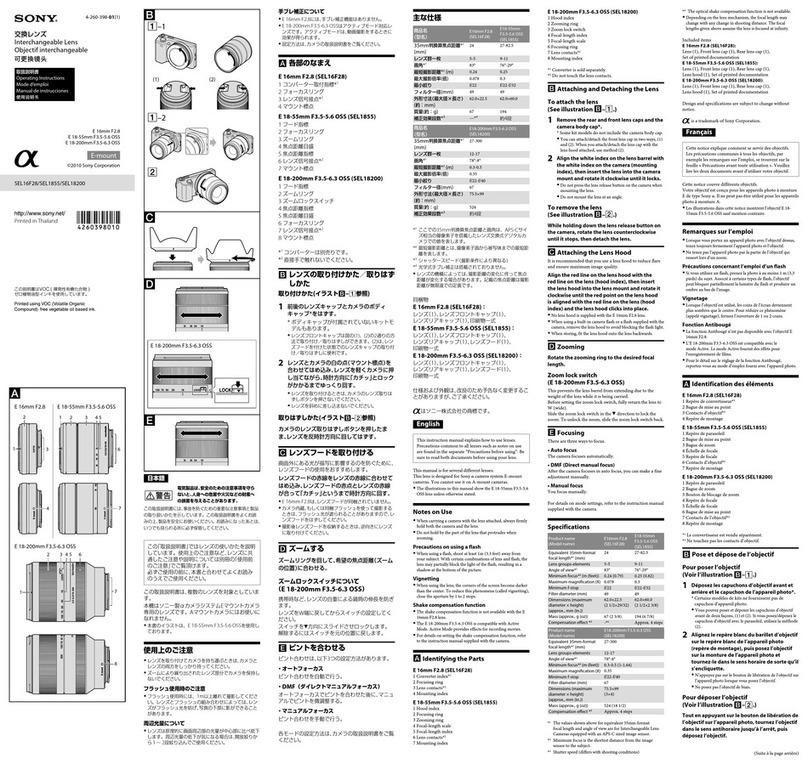 Sony NEX-3D - alpha; Nex-3 With Sel-16f28 operating instructions Sony NEX-3D - alpha; Nex-3 With Sel-16f28 operating instructions