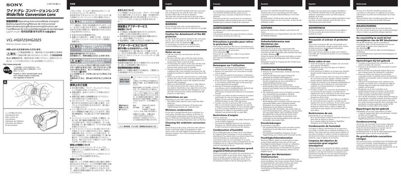 Sony VCL-HG2025 operating instructions