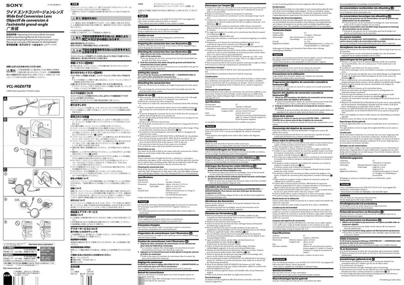 Sony VCL-HGE07TB User manual