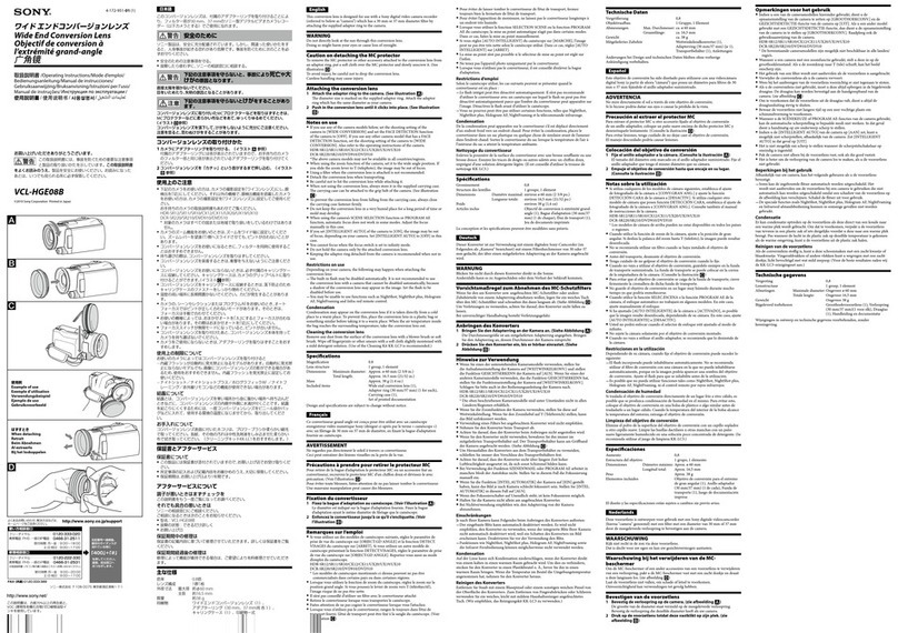 Sony VCL-HGE08B operating instructions