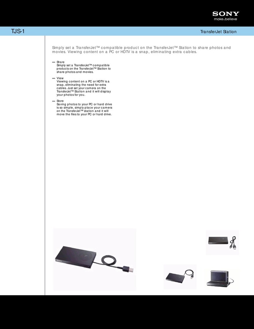Sony TransferJet Station TJS-1 User manual Sony TransferJet Station TJS-1 User manual