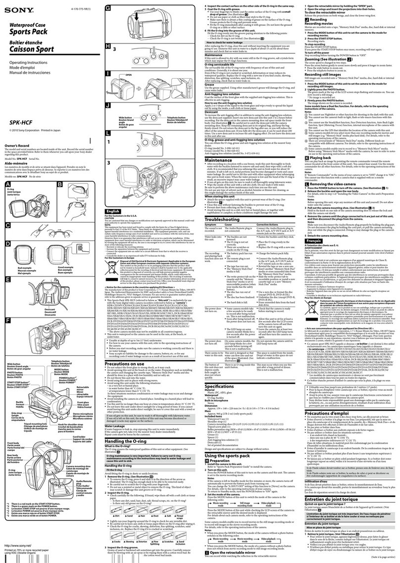 Sony SPK-HCF User manual