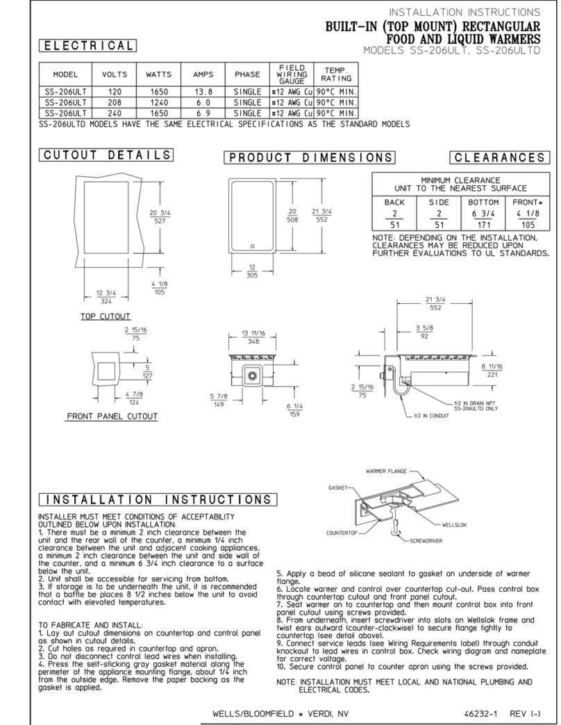 Wells SS-206ULT installation instructions
