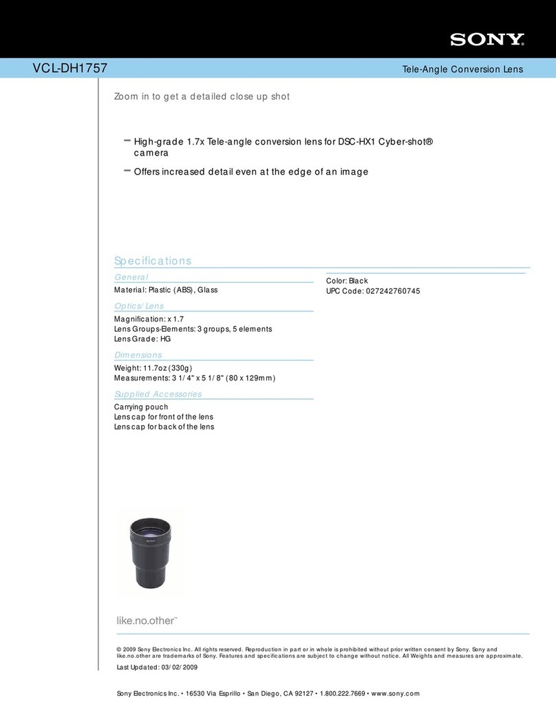 Sony VCL-DH1757 Marketing User manual