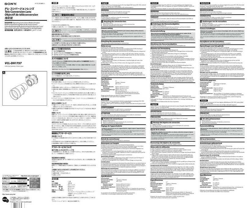 Sony VCL-DH1757 operating instructions