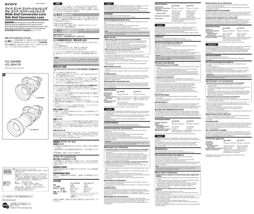Sony VCL-DEH17R operating instructions
