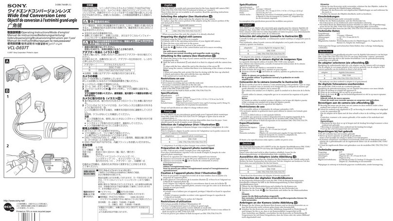 Sony VCL-DE07T User manual