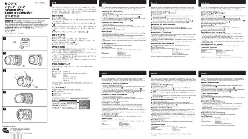 Sony VAD-WF operating instructions