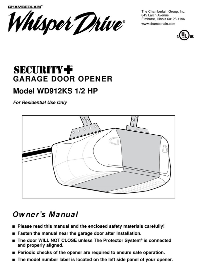 Chamberlain Whisper Drive Security+ WD912KS owner's manual