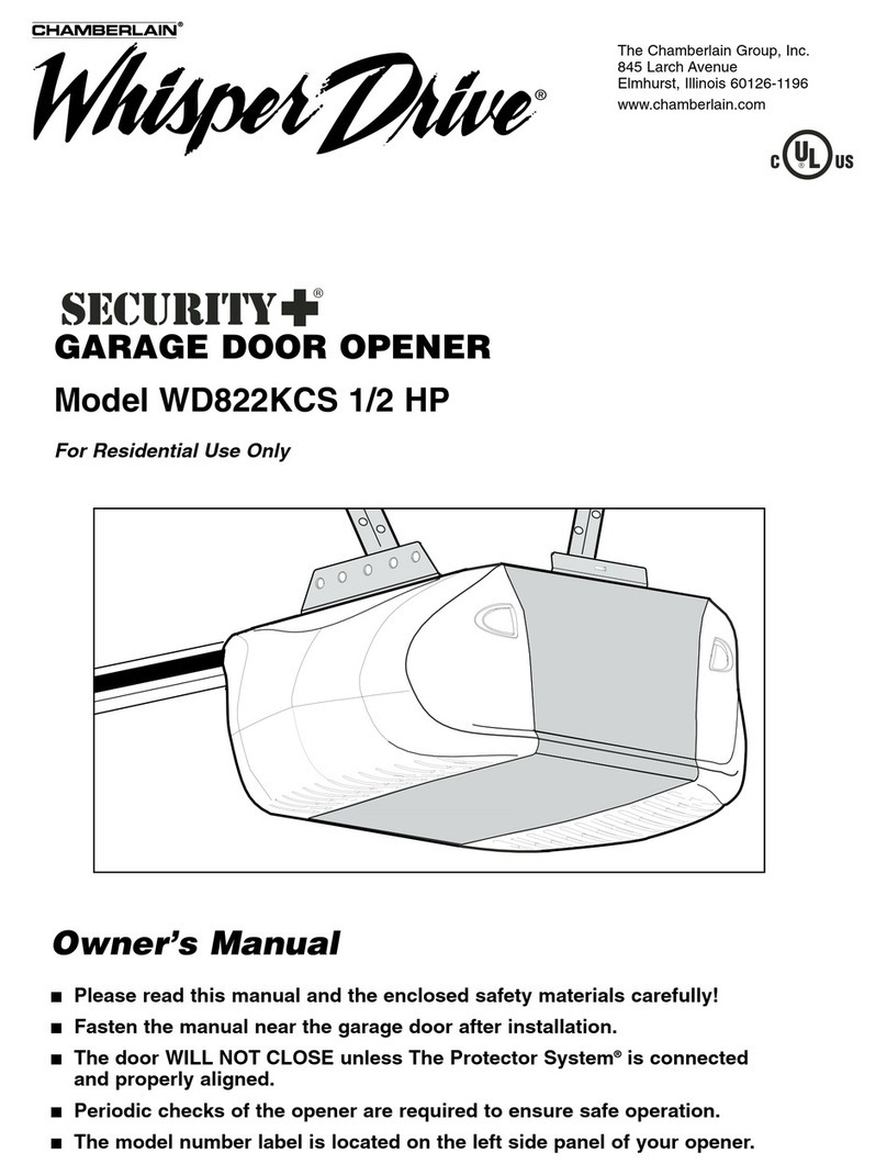 Chamberlain Whisper Drive Security+ WD822KCS owner's manual