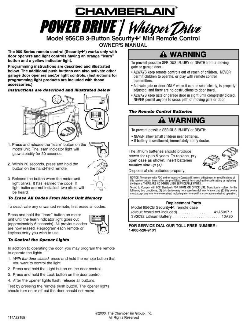 Chamberlain 956CB User manual