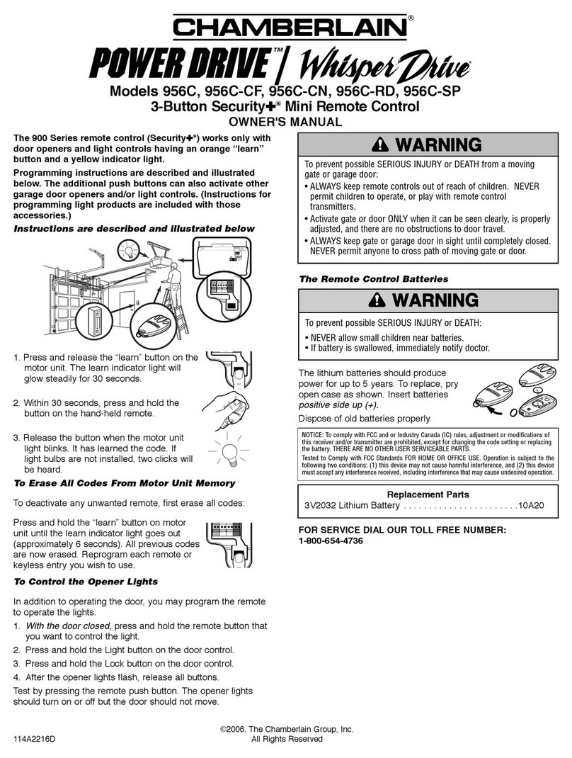 Chamberlain 956C owner's manual