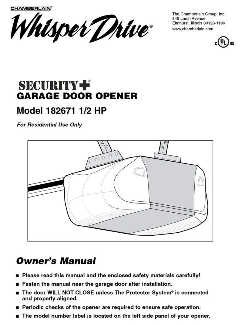 Chamberlain Whisper Drive Security+ 182671 User manual Chamberlain Whisper Drive Security+ 182671 User manual