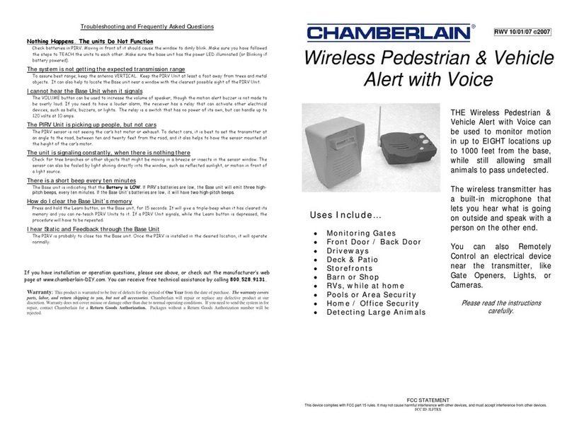 Chamberlain RWV400R User manual