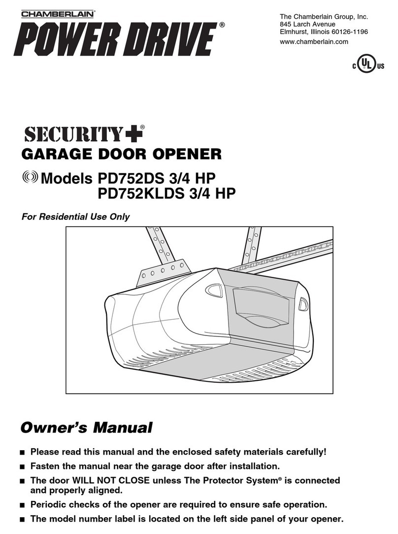 Chamberlain Power Drive Security+ PD752DS owner's manual