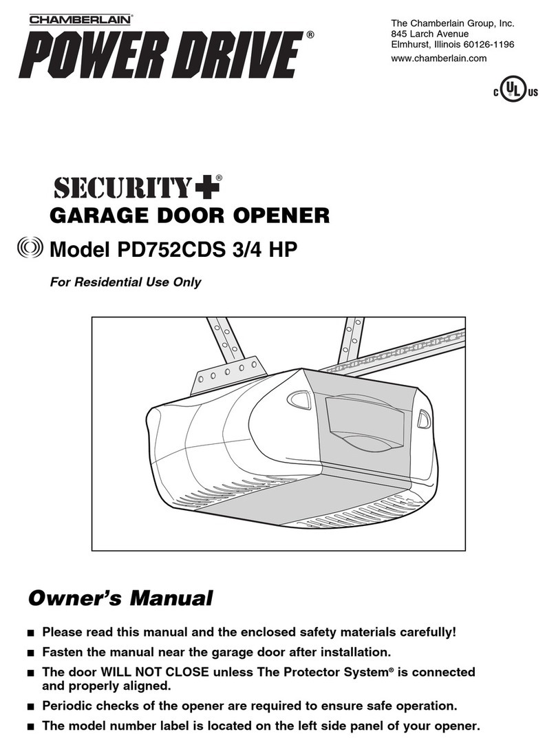 Chamberlain Power Drive Security+ PD752CDS owner's manual