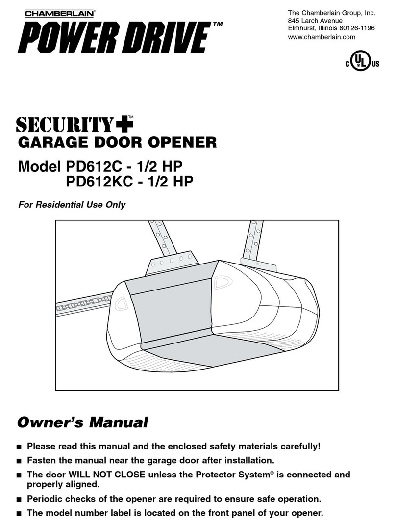 Chamberlain Power Drive Security+ PD612C owner's manual