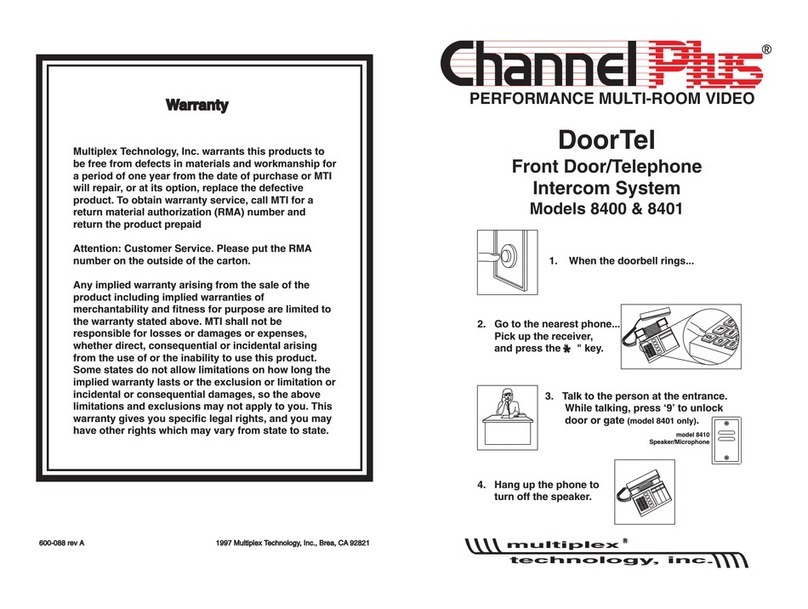 Channel Plus DoorTel 8400 manual