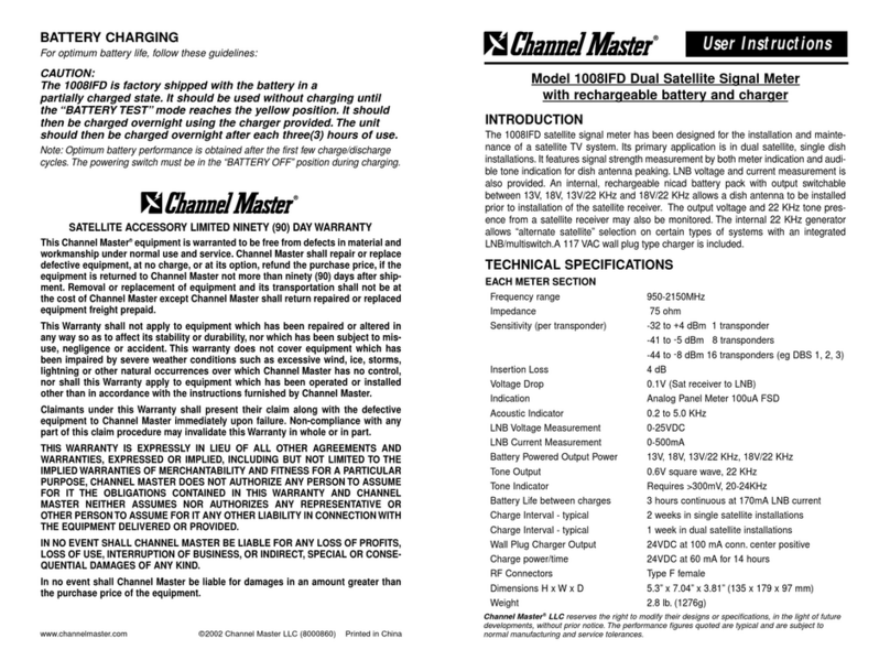 Channel Master 1008IFD User instructions